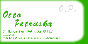 otto petruska business card